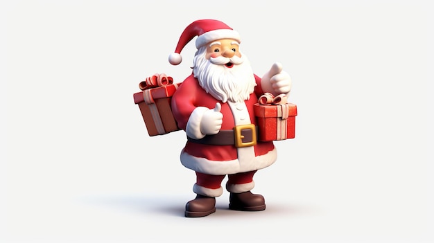 Santa claus cute and happy generative ai