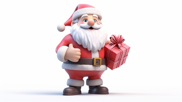 Santa claus cute and happy generative ai