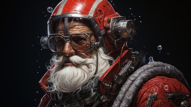 santa claus cyborg in the future