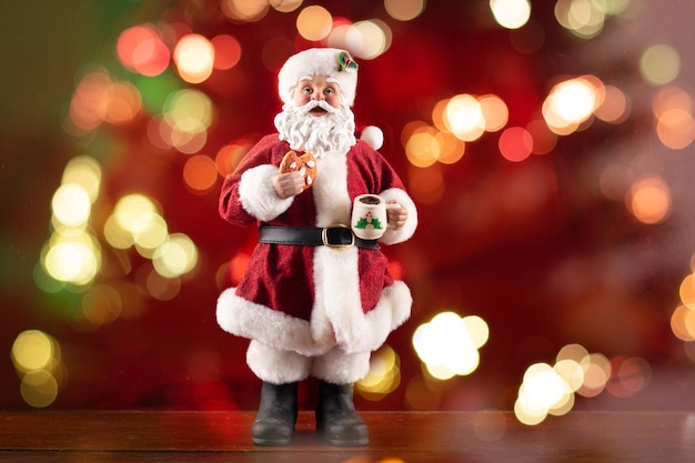 Santa Claus decoration with red background Christmas party