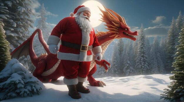 Santa claus and the dragon