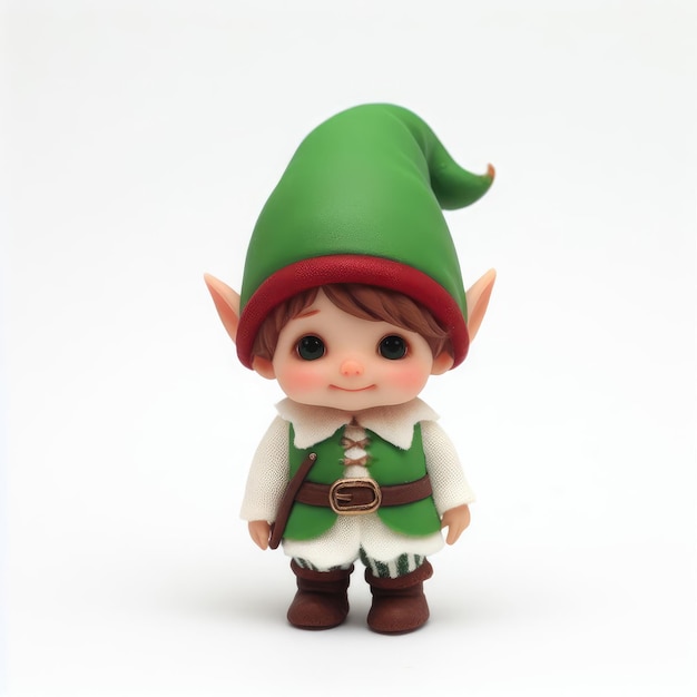 Photo santa claus elves figurine isolated on white