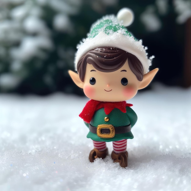 Санта-Клаус эльфы игрушка на снегу рождественские украшения рождественский фон для социальных сетей