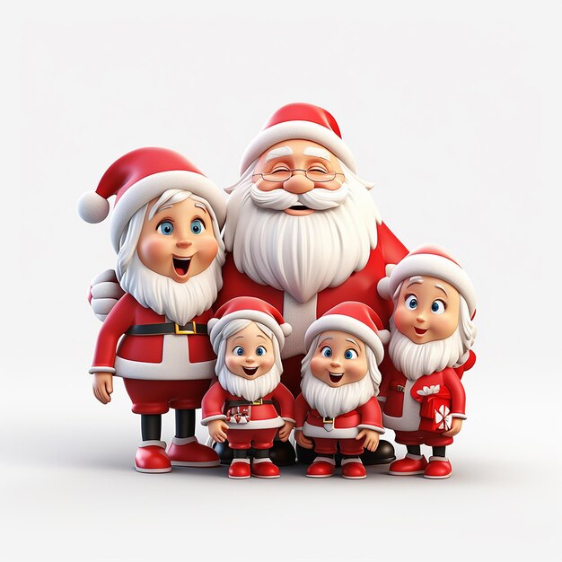 Photo santa claus familycartoon