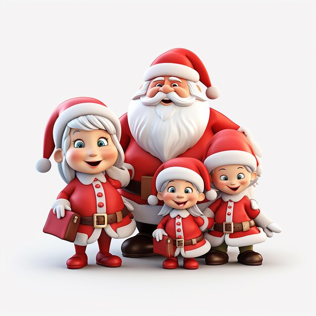 Photo santa claus familycartoon