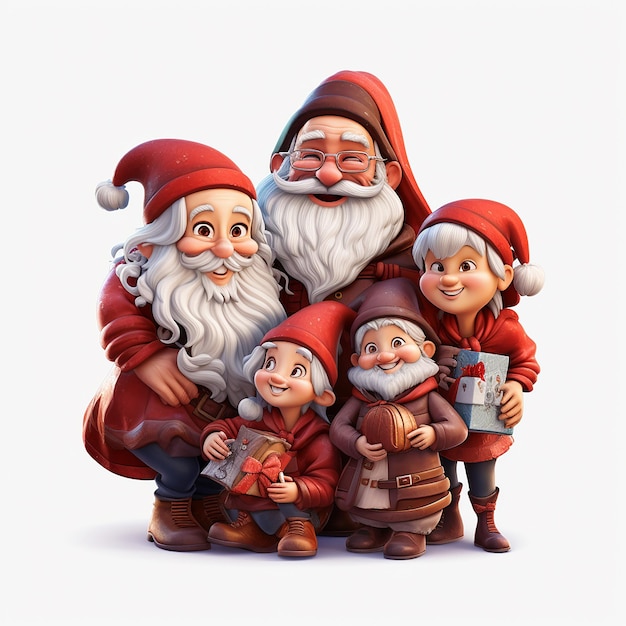 Photo santa claus familycartoon