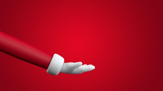 Санта-клаус плоская рука праздничный мультяшный персонаж рука d рендеринг