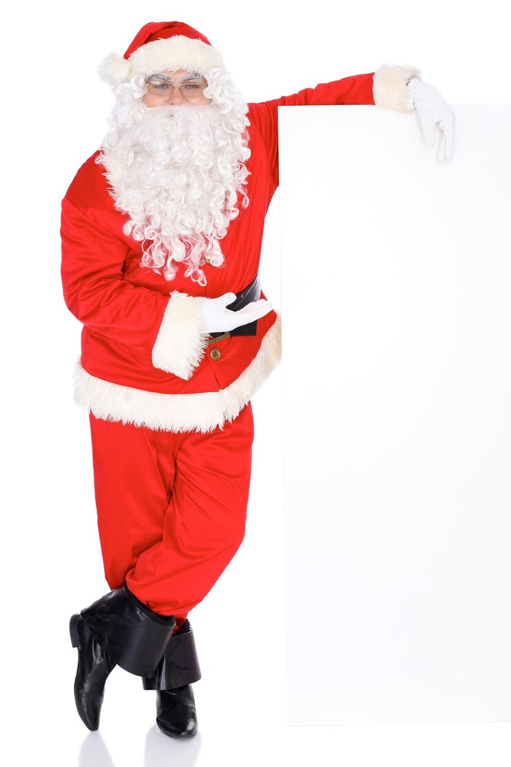 फोटो santa claus gesticulate while standing straight isolated over white background winter merry christmas or new year concept