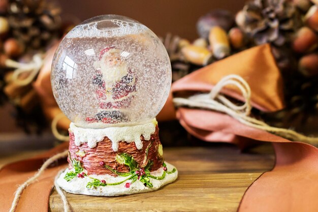 Santa Claus in a glass ball