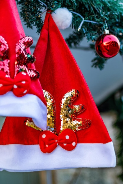 Santa Claus hat for Christmas decoration still life