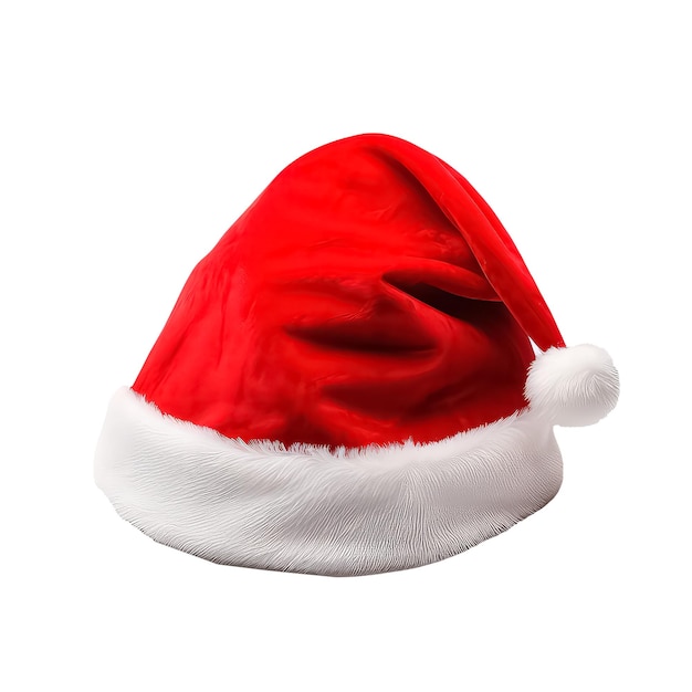 Santa Claus hat on a white background the concept of Christmas and New Year