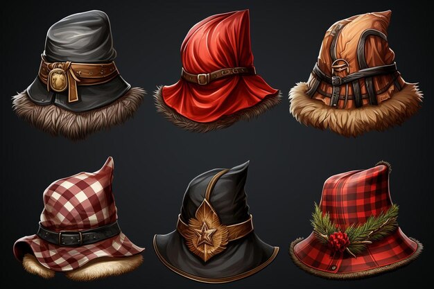 Santa claus hats pack