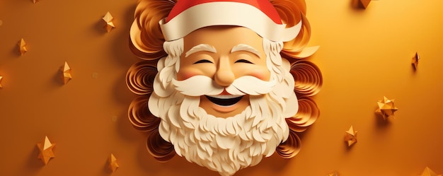 Santa claus head is smiling empty space background Banner Generative ai