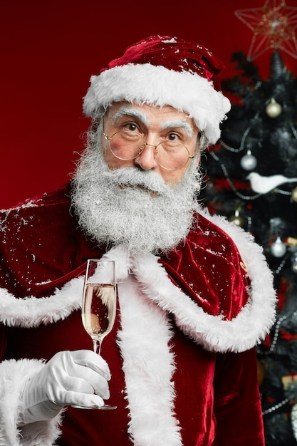 Santa Claus Holding Champagne