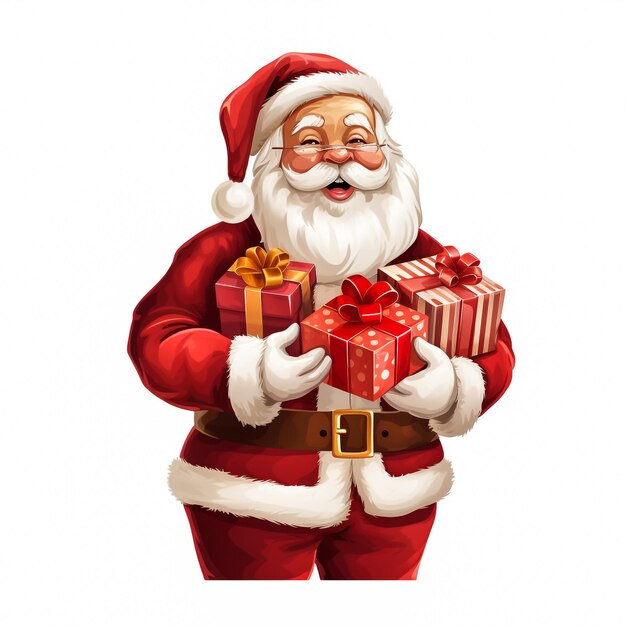 Photo santa claus holding gift box