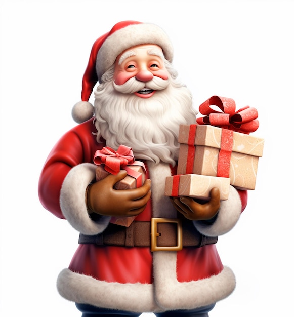 Photo santa claus holding gifts