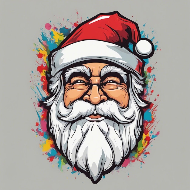 Photo a santa claus illustration with bread tshirt design