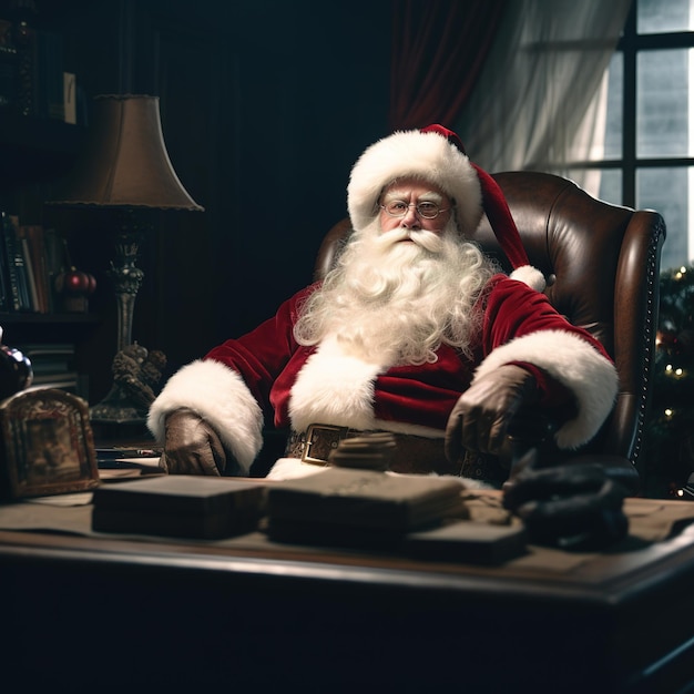 Premium AI Image Santa Claus is getting ready for Christmas