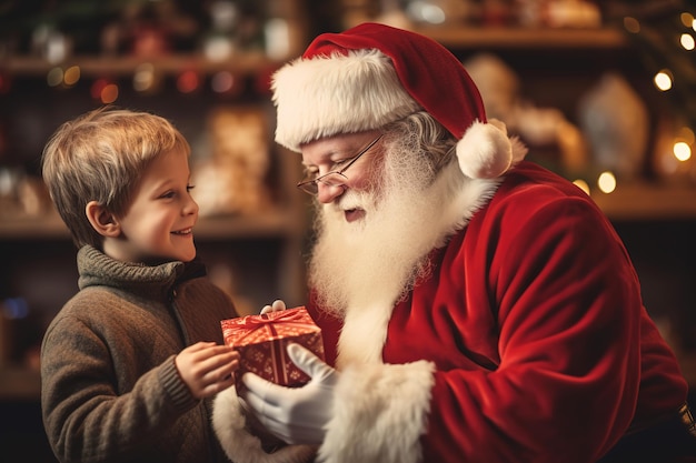 Photo santa claus is getting ready for christmas