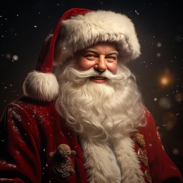 a santa claus is wearing a red robe with a gold trim.