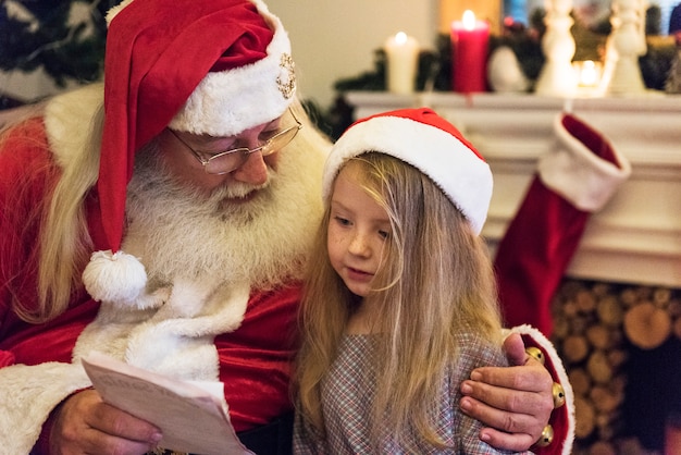 Santa claus and kid