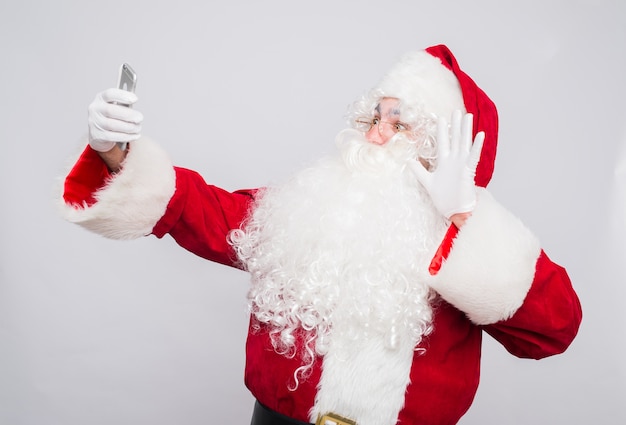 Santa Claus makes a selfie