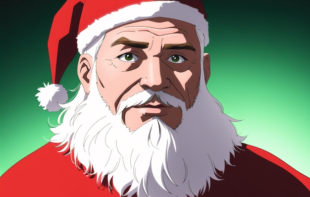 Santa claus Portrait of elderly man in santa costume Generative AI