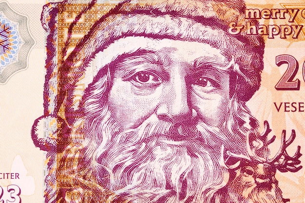 Santa Claus a portrait from money