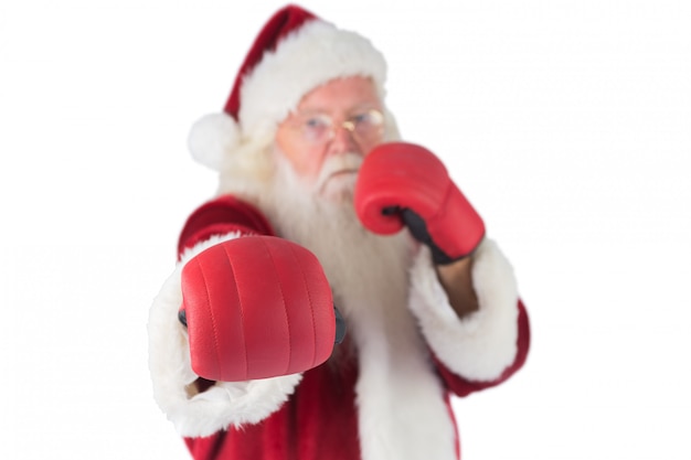 Santa Claus punches with his right