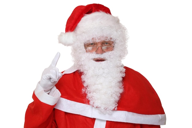 Santa Claus raising his hand Christmas portrait