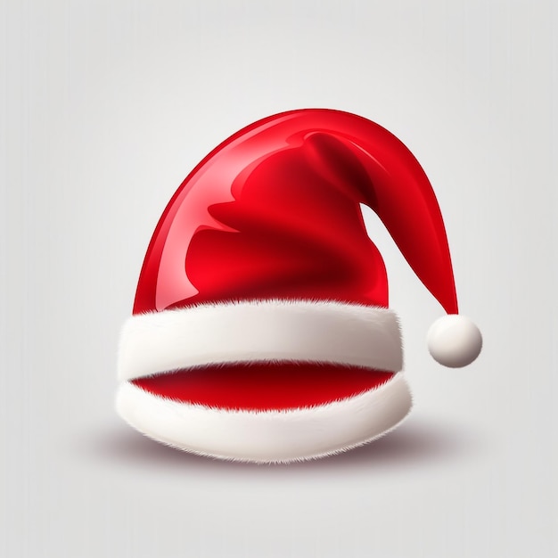 Foto cappello rosso di babbo natale isolato su sfondo bianco