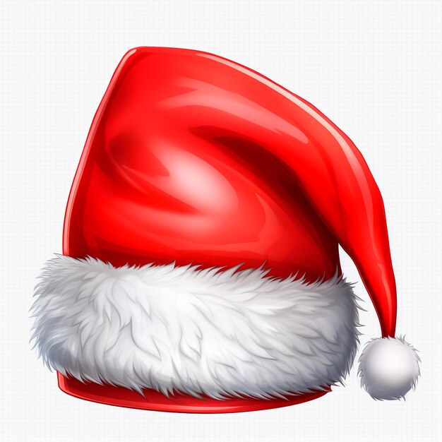 Santa Claus red hat isolated on white background