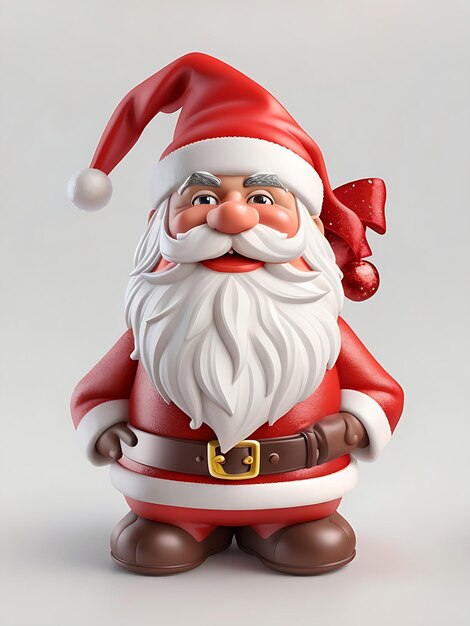 Santa Claus in red paint from the hat on white background