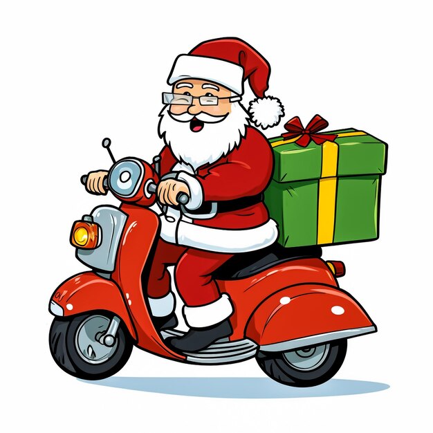 Photo santa claus ride motorcicle