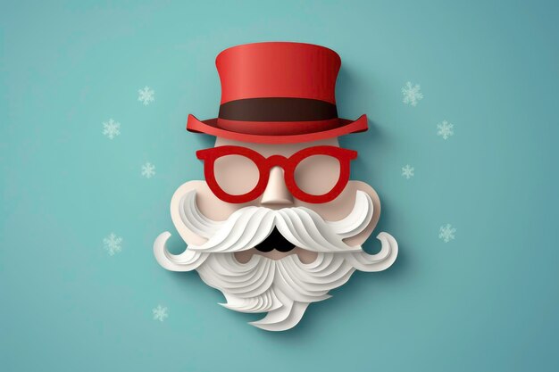 Photo santa claus's one flat style cartoon generated by ai