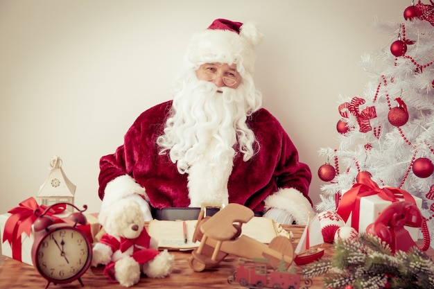 Santa Claus senior man. Christmas holiday concept