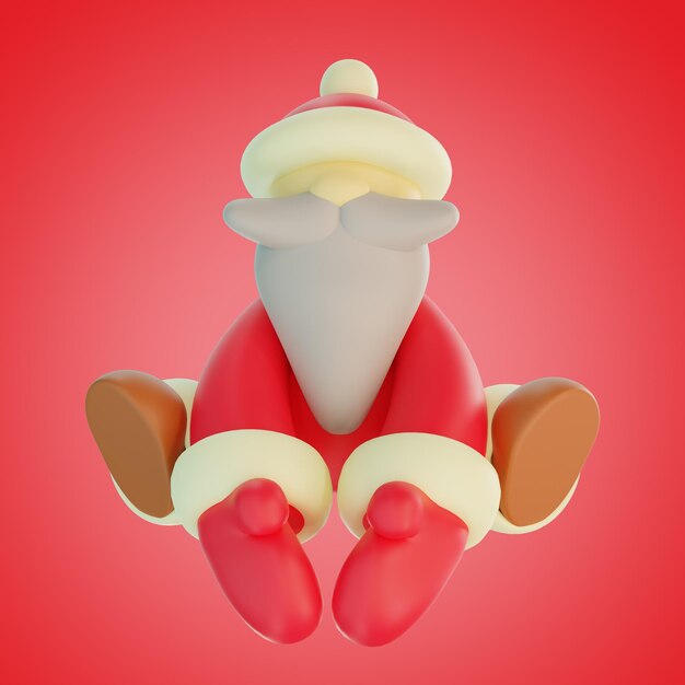 Santa Claus sits 3D illustration