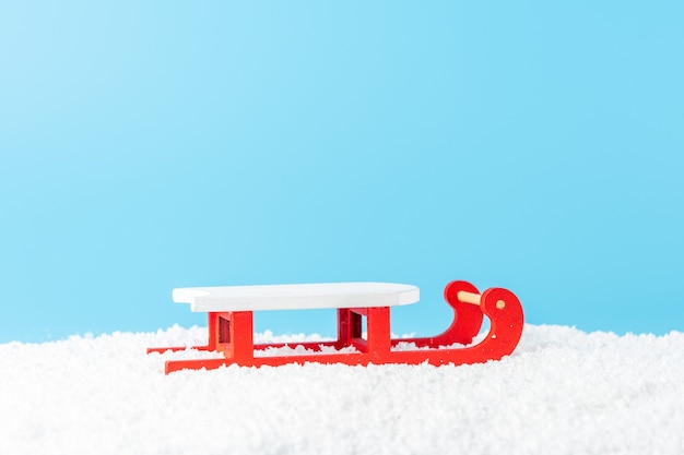 Santa claus sleigh on snow