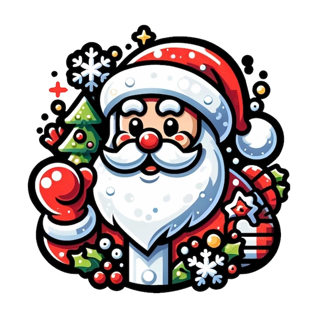 산타클로스 미소 크리스마스 고품질 JPG 이 디자인은 상업적 용도로 좋습니다