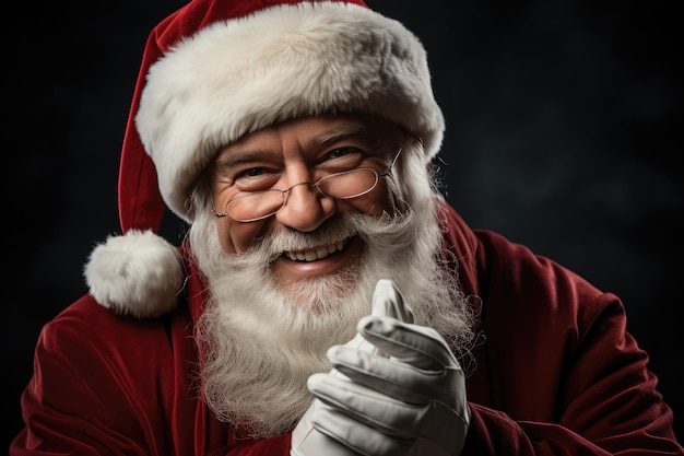 Santa Claus smiling and getting ready for Christmas