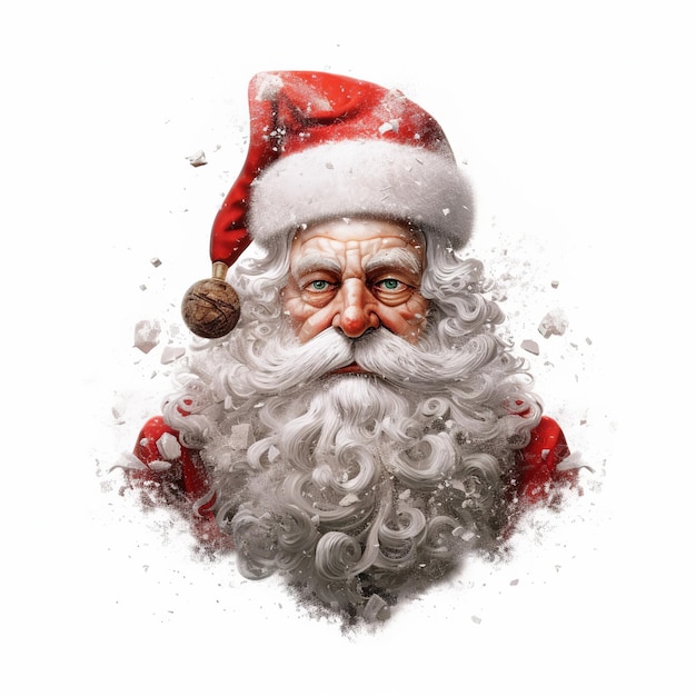 Santa Claus smiling isolated on white Generative ai