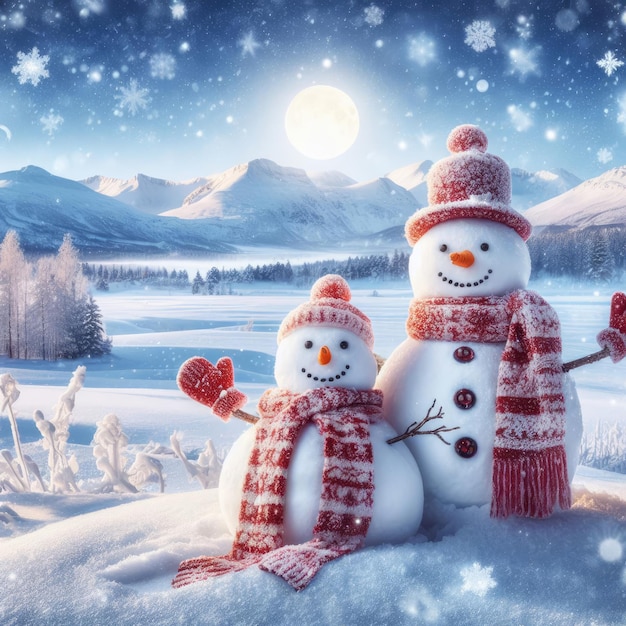 santa claus and snowman christmas tree background for social media banner