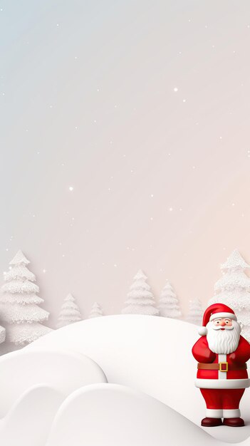 Santa Claus on snowy product display AI Generated