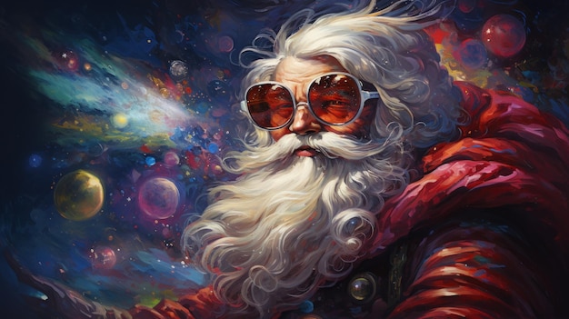 santa claus in space for christmas