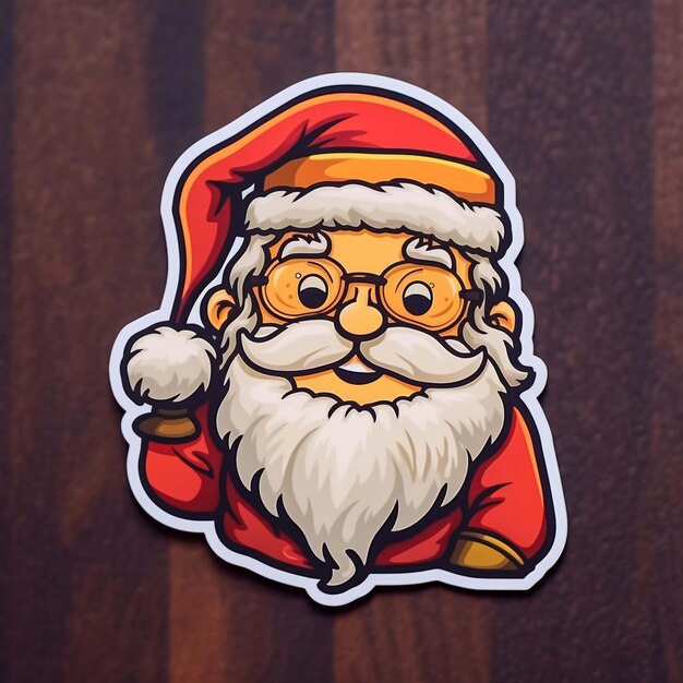 Photo santa claus sticker christmas winter illustration on white background