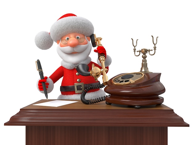 Santa Claus takes orders for gifts by phone