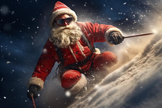 Санта-Клаус отправляется на склоны в снежное приключение