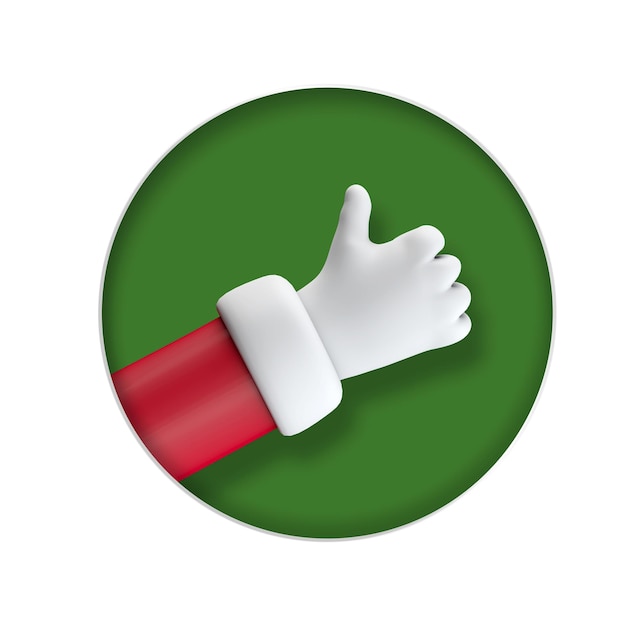 Santa claus thumbs up hand sign festive cartoon christmas character arm d rendering