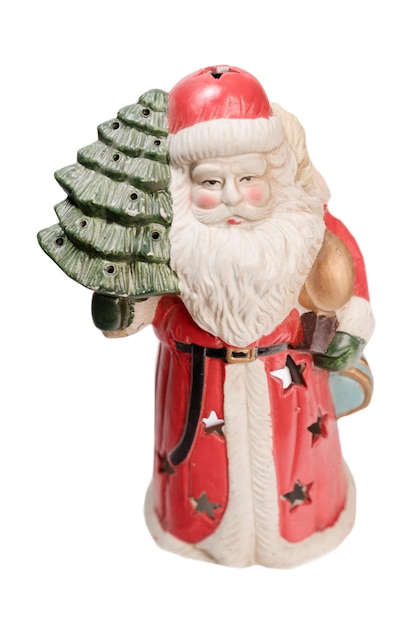 고립 된 흰색 배경에 산타 클로스 장난감