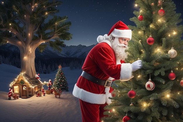 Santa Claus at the tree